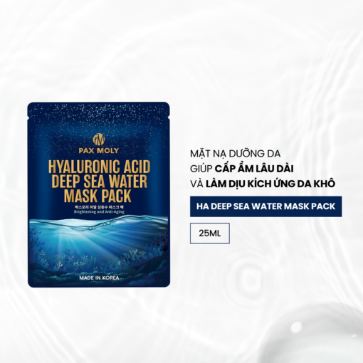 Pax Moly Hyaluronic Acid Deep Sea Water Mask Pack 25ml làm dịu kích ứng da khô - Hộp 10 miếng - Hình ảnh 4