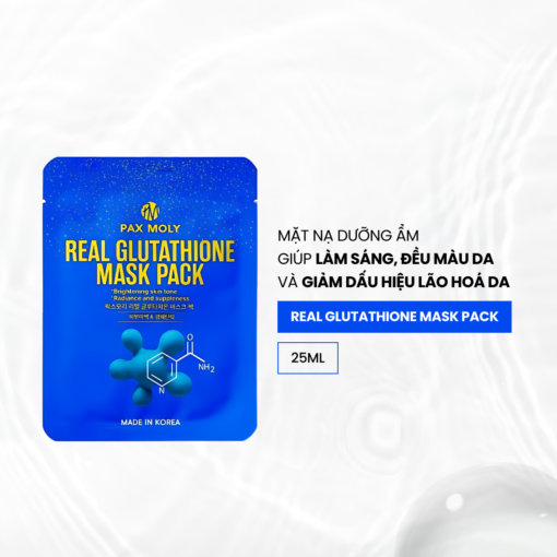 Mặt Nạ Giúp Da Chống Lão Hóa, Căng Mịn Pax Moly Real Glutathione Mask Pack Hộp 10 Miếng - Hình ảnh 4