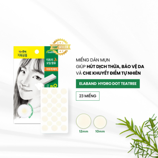 Miếng Dán Mụn Tan Xẹp Mụn Hiệu Quả Elaband Hydro Dot Tea Tree - Hình ảnh 4