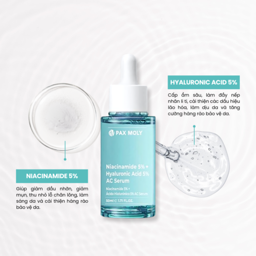 Flash Sale Serum Pax Moly Niacinamide 5% và Hyaluronic Acid 5% 50ml - Hình ảnh 3