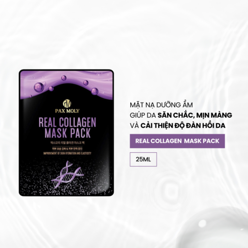 Mặt Nạ Dưỡng Ẩm Sâu, Săn Chắc Da, Cải Thiện Độ Đàn Hồi Pax Moly Real Collagen 25ml Hộp 10 Miếng - Hình ảnh 4