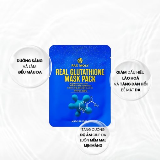 Mặt Nạ Giúp Da Chống Lão Hóa, Căng Mịn Pax Moly Real Glutathione Mask Pack Hộp 10 Miếng - Hình ảnh 5