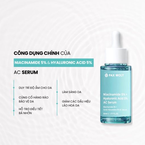 Flash Sale Serum Pax Moly Niacinamide 5% và Hyaluronic Acid 5% 50ml - Hình ảnh 4