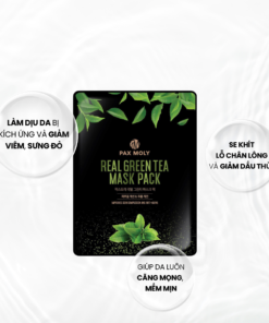 Mặt Nạ Giúp Giảm Viêm, Làm Dịu Sưng Đỏ, Se Khít Lỗ Chân Lông Pax Moly Real Green Tea 25ml Hộp 10 Miếng 4 9