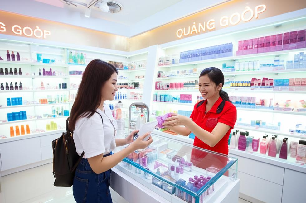 Shop mỹ phẩm chính hãng Quảng Ngãi, không gian mua sắm