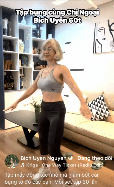 Người phụ nữ tuổi 60 này tập theo Youtube mỗi ngày, vòng eo 59cm nhờ động tác siết mỡ đơn giản- Ảnh 5. Người phụ nữ tuổi 60 này tập theo Youtube mỗi ngày, vòng eo 59cm nhờ động tác siết mỡ đơn giản- Ảnh 5.