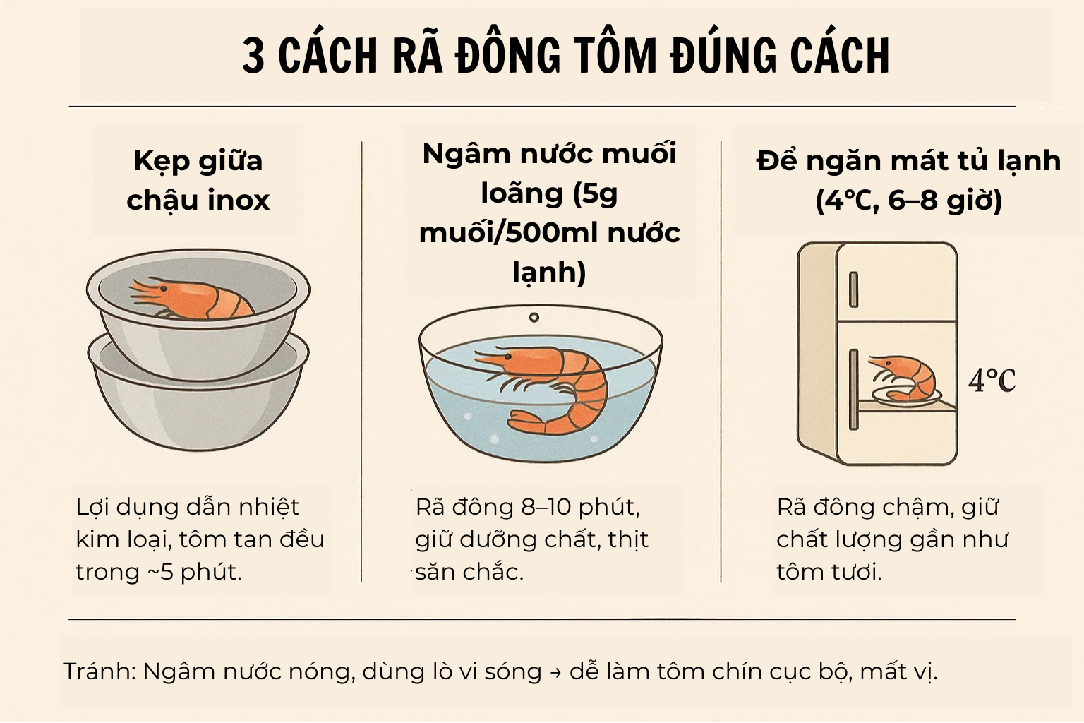 Rã đông tôm mà ngâm vào bát nước là sai lầm: Chủ cửa hàng hải sản dạy một mẹo cực nhanh, chưa đến 5 phút- Ảnh 2.